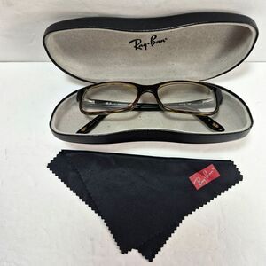 Ray-Ban RB5187 2445 Tortoise & Green Rectangular Eyeglasses Frames, Lenses, Case